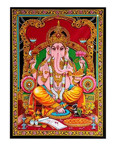 Wohnzimmer für Tapisserie Wohnkultur Baumwolle Indien Mehrfarbig Wandteppich Wall Hanging Herr Ganesha Gedruckt Von Rajrang