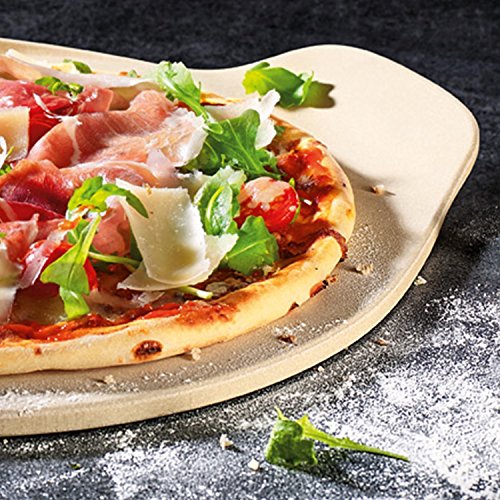 Villeroy & Boch Pizza Passion Pizzastein / Edler Cordieritstein in praktischem Design / Handlich, mit Griffen und leicht erhöhtem Tellerrand / 40x35cm - 4