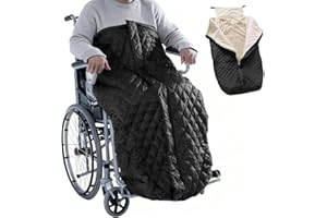 Afenau Śpiwór do wózka inwalidzkiego, zimowy, wiatroszczelny koc do wózka inwalidzkiego, 130 cm, wiatroszczelny, ciepły, koc na nogi, pluszowy koc na kolana, dla osób na wózkach inwalidzkich, z
