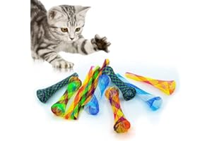 AIMICOCA 30 sztuk zabawek sprężynowych dla kota, interaktywna zabawka dla kotów domowych, bez BPA, kolorowa plastikowa cewka dla kociąt do łapania, gryzienia, polowania (losowy kolor)