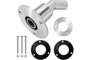 Infreecs Thru Hull Exhaust Skin, 24mm Diesel Heater Exhaust Tube Pipe Socket Hardware, 316 Stainless Steel Thru Hull Exhaust Fittings for RV Diesel Parking Heaters Car Truck Boat
