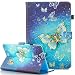 Produktbild Leder Folie ISENPENK Samsung Galaxy Tab A 10,1 Zoll T580N / T585N Hülle Original,Muster Leder Flip Magnetverschluss Wallet Kreditkarte ID Card Slots Beschützer Tasche Hülle Etui Schale mit Standfunktion Weich TPU Innere Hülle Case leder Flip Beschützer Haut[Blau Schmetterling]