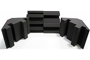 4x Pro-coustix Ultraflex Bass Traps 300mm Traps With Deep Bass Control Technology High Desnity, Fire Retardant, Dark Grey