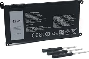 SHUO.Z.B WDX0R Laptop Battery for Dell Inspiron 13 14 15 5000 7000 Series,Latitude 3000 Series 3180 3190 3300 3379,Vostro Series 3480 3481 3583 5468 P69G P58F-11.4V/42Wh