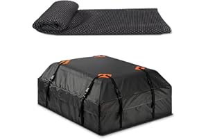 HAMON Car Roof Bag with Anti-Slip Mat, 600D Waterproof Oxford 425L Large Capacity Car Roof Storage Bag, Heavy-duty Resistant to Snow and Wind Universal for Off-Road Vehicles, SUVs, Vans