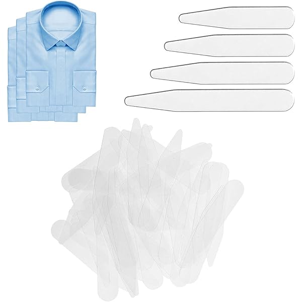 25 Paia Stecche Colletto Camicia Trasparenti - 5 Taglie, PET, Mantieni Colletto Dritto - Foto 4