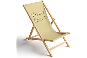 Ferocity Chaise Longue Pliable en Bois Fauteuil de Plage Pliant en hetre Classique Lit de Plage Votre Texte Beige 1 [119]
