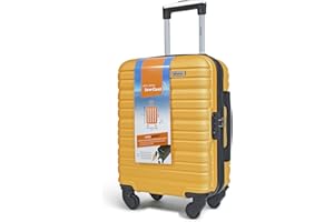 KINSTON Valise Cabine pour EasyJet 4 Roues Détachables Taille LowCost - Bagage à Main Léger et Durable, Roues Pivotantes Amovibles Démontable - Jaune