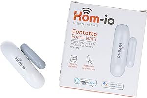 HOM-IO LA TUA SMART HOME Hom-io Sensore apertura porte e finestre, Rilevatore magnetico WiFi, Compatibile con Alexa e Google Home, Smart home, Domotica, Casa sicura, Stile di vita intelligente