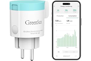 GreenSun Presa Smart Presa Intelligente Wifi - PresaConsumo Energia Bidirezionale PresaSmart Esterna Smart Life Compatibile con Alexa PresaComandata 16A IP44 PresaTimer Programmabile