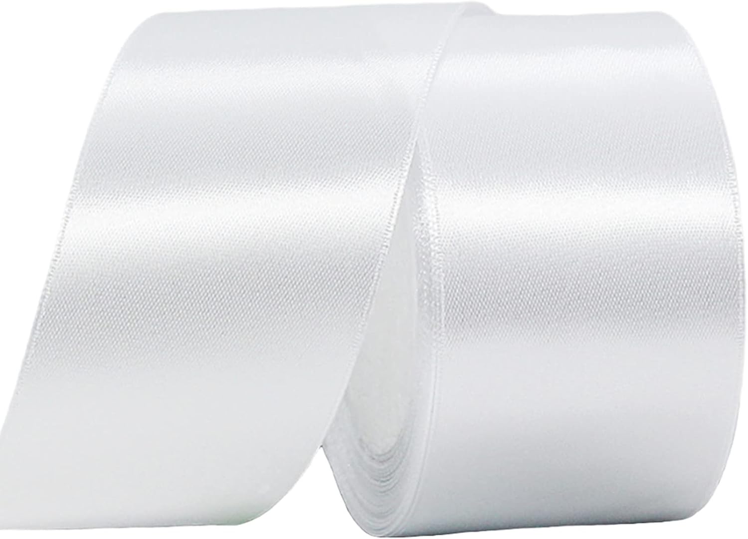 50mm Wide White Ribbon Thick Wedding Car Ribbon 22m, 2 inch Thick White Satin Ribbon for Gift Wrapping Wedding Car Christmas Birthday Cake Hair Bow Florist Bouquet Crafts Decorations