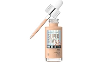 ‎MAYBELLINE Maybelline New York Foundation, Langanhaltendes Make-Up mit Vitamin C, Vegane Formel, Super Stay Skin Tint, Nr. 10