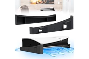 NSPIEL Horizontal Soporte PS5 Slim, Accesorios PS5 Slim [Diseño Minimalista], Soporte PS5 Slim Consola Compatible con Ediciones Digitales & Disco, Soporte de Base PS5 Slim Súper Estable (Negro)