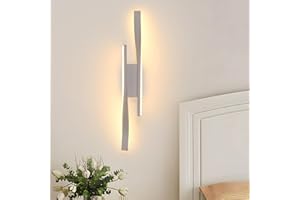 Comely Lámpara de Pared LED Interior, 16W Aplique Pared Interior Moderna Blanco, Blanco Cálido 3000K Apliques Luz Pared Interior para Dormitorio, Estudio, Comedor, Pasillo, Salas, Cocina