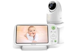 RIENOK Babyphone mit Kamera 5 Zoll HD 1080P Kamera Babyphone 4000-mAh-Akku VOX 4xZoom Gegensprechen Nachtsicht Schlaflied Reichweite 300m