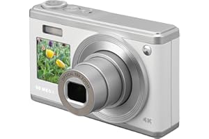 4K-Digitalkamera, 60 MP Ultra HD 10-facher Optischer Zoom, Kompakter Vlogging-Kamera-Camcorder, Tragbare Reisekamera, für (Weiß)