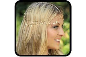 Fashband Catena per capelli con paillettes e nappe, accessori per capelli per donne e ragazze