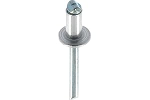 Restagraf - Rivet Tête Large Aluminium & Tige Acier - Compatible avec Citroën, DS, Fiat, Opel, Peugeot, Toyota - Diamètre 6,4 mm - Longueur 12 mm - Réf. 12952 - Sachet de 15