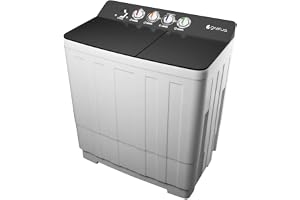 Gratus 20 KG Top Load Semi-Automatic Washing Machine (White/Transparent black), with Lint Filter, Spin-Dry, Model -GSWM20KCDX1