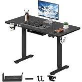 SANODESK Electric Lift Desk 110 x 54 cm with Full Board, Height Adjustable Table with Anti-Collision System, 4 Height Memory