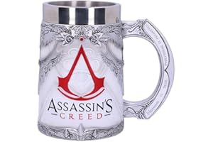 Nemesis Now B5296S0 Chope Assassins Creed sous Licence Officielle en Résine et Acier Inoxydable Blanc [Ancien Modèle]