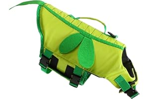 QUTALMI Gilet De Sauvetage Chien, AbeilleMaillot De Bain Imperméable avec Poignée Et Boucle À Dégagement Rapide, Maillot De Bain Flottant pour Piscine, Plage, Bateau