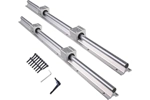 CNCMARKET Linearschiene CNC-Teile 2 Stück SBR12-1000mm Linear-Schienenwelle + 4 Stück SBR12UU Motion Slide Rail Führungslager Block Kit für Fräsen, Drehmaschinen, DIY CNC Router