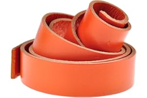 esnado lanière de cuir plate 1 m Largeur / couleur : au choix (largeur : 30 mm, orange) | Cuir véritable | tannage végétal | Bijoux, bracelets, artisanat, décoration, bricolage, médiéval