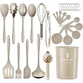 32 Pieces Silicone Kitchen Utensil Set Kitchen Utensils Set Made of Silicone, Heat Resistant and Non-Stick with Utensil Holde