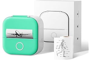 ASprink Stampante Portatile per Smartphone – Mini Stampante Multifunzione per Cellulare – Stampante Fotografica per Telefono Cellulare T02 Mini Stampante Bluetooth per Foto, Etichette - Verde