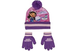 Gabby´s Dollhouse Gabby's Dollhouse Mütze und Handschuhe Set Cappello e Guanti, Blau, Estándar Bambini Unisex
