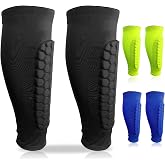 Protège Tibias de Football,Shin Guards Manchon de Protection des Mollets avec de Longs Coussinets Cellulaires Protection,Sola