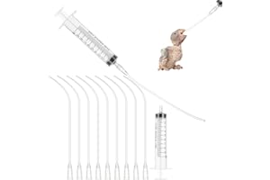 JIEYAO 10Stück Jungvögel Füttern Schlauch,2Stk Spritze 10ml Mit Schlauch Tauben Zubehör Feeder Futter Futterspritze knopfkanüle Handfütterungswerkzeug Für Baby Vögel Papageien Milch Wasser Medikamente