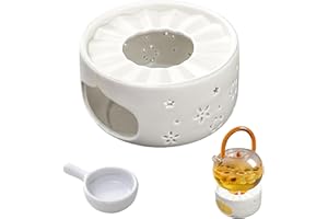 Asfrode Fornello in ceramica per teiera, scalda tè, scalda caffè, scalda teiera, design intagliato, scalda teiera, stufa per la conservazione del calore di tè e caffè