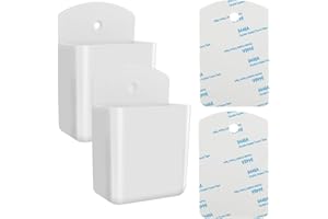 Prasacco Confezione da 2 supporti universali per telecomandi, autoadesivi per TV, condizionatore d'aria, supporto da parete, organizer da parete, portapenne, per casa, ufficio, scuola (bianco)