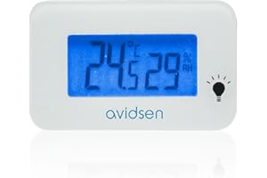 Avidsen 107249 - Mini detector de temperatura y humedad, diseño moderno y compacto