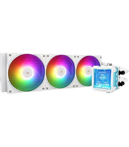 TR Grand Vision 240 ARGB CPU Wasserkühler - Weiß Mit LCD Display