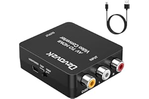 OZVAVZK 1080P AV do HDMI, Ovzavzk 3RCA Composite CVBS AV do HDMI Video Audio Konwerter Adapter Obsługa 1080p do TV/PC / PS3 / Blu-Ray DVD