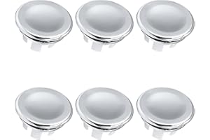 DOAFOCE Lot de 6 Bouchons de Trop-Plein Chromés Débordement d'Évier de Lavage de Salle de Bains de Cuisine Couvercle de Trop-Plein pour Lavabo Bouchon Trop Plein Evier Pour Lavabo,Salle de Bain,Cuisine
