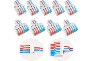 CEEYSEE 14 Pcs Compact Wire Connectors Diy Electrical Connector Blocks Circuit Inline Splices Lever Nut Connector Quick Cable Clamp Spring Butt Terminal Connectors（4/6 Hole）