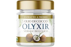 OLYXIR - Olio di Cocco Biologico Spremuto a Freddo | 200ml | Struccante Viso e Occhi | Idratante per Corpo e Capelli | Puro & Naturale Alimentare, Cosmetico | Crema Pre e Dopo Barba Uomo, by BENVOLIO