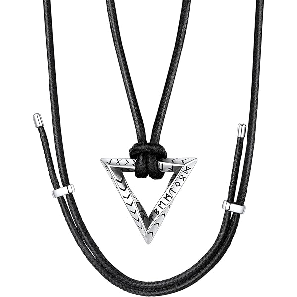Lazzaro Italy Ciondolo Runa Celtica Vichinga, Talismano Di Protezione Nero Con Placcato Argento, Gioiello Artigianale Fatto A Mano, Diametro 3 Cm