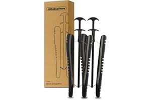 JJOnlineStore - 2 soportes para botas altas hasta la rodilla | Árbol de botas negro automático extra largo | Moldeadores de botas hasta la rodilla | Insertos de botas para mantener la forma para zapatos de mujer y hombre (1 par, 12.5 pulgadas), Black