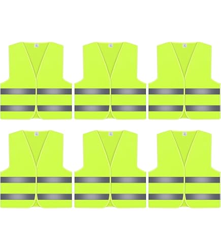 3 Stück Warnwesten Auto - Neon Gelb Reflektierend - Sicherheitswesten Für Pannen & Arbeit