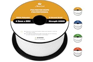 Abma Cord Lina Poliestrowa 3mm x 50m Linka Pleciona Sznurek na Szpuli - Biały