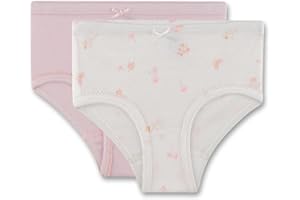 Sanetta Mädchen-Rioslip (Doppelpack) Off-White & rosa | Hochwertige und nachhaltige Unterhose für Mädchen aus Baumwolle. Inhalt: 2er Set Unterwäsche für Mädchen