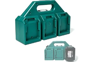 MELORIS Batterihållare med 6 fack för Makita 18 V batterihållare: bärbar batterihållare för elverktyg med handtag, batterilåd