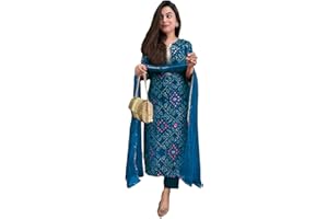 GoSriKi Damen-Kurta, Viskose, Viskose, gerade, bedruckt, mit Hose und Dupatta