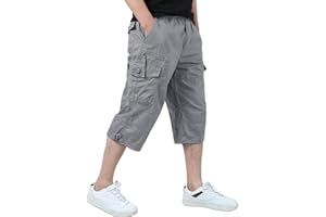 KEFITEVD Pantaloncini Cargo 3/4 da Uomo Bermuda Shorts Pantaloni Estivi in Cotone