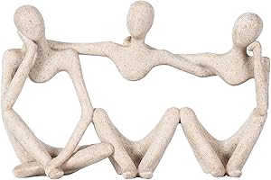 Irayin Estatua de Pensador Abstracta, Figuras Decorativas Modernas Salon, Decoración de Figura Dorada, estatuas Decorativas para Salón, Escritorio, Oficina - Conexión Rocas